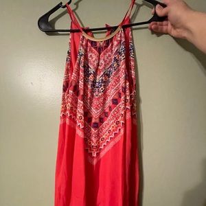 Summer halter dress. Salmon pink color
